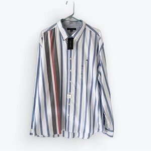 NWT Tommy Hilfiger Oxford Button Down Shirt Blue Striped XXL